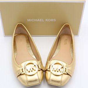 michael kors gold ballet flats